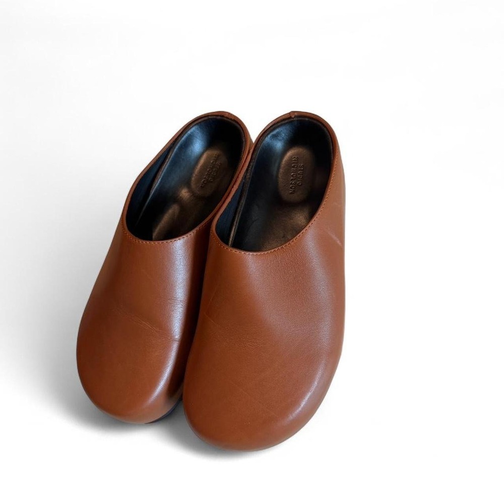 Studio Nicholson Leather Wearing Clog Mules Size 36 Minimalist Quiet Luxury